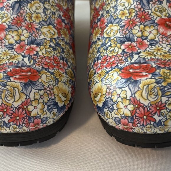 SKECHERS Candaba work comfort clogs nurse shoes 8.5 leather floral - Picture 2 of 6